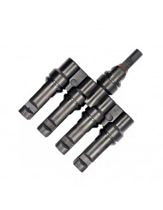 Set Conectori, mufe tip MC4 1 la 4T branch, ramnificati 1000V DC 30A pt. conductor, cablu solar de 4-6 mm panouri fotovoltaice