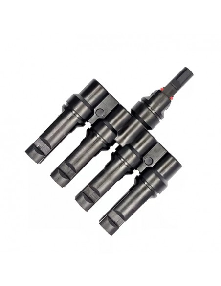 Set Conectori, mufe tip MC4 1 la 4T branch, ramnificati 1000V DC 30A pt. conductor, cablu solar de 4-6 mm panouri fotovoltaice